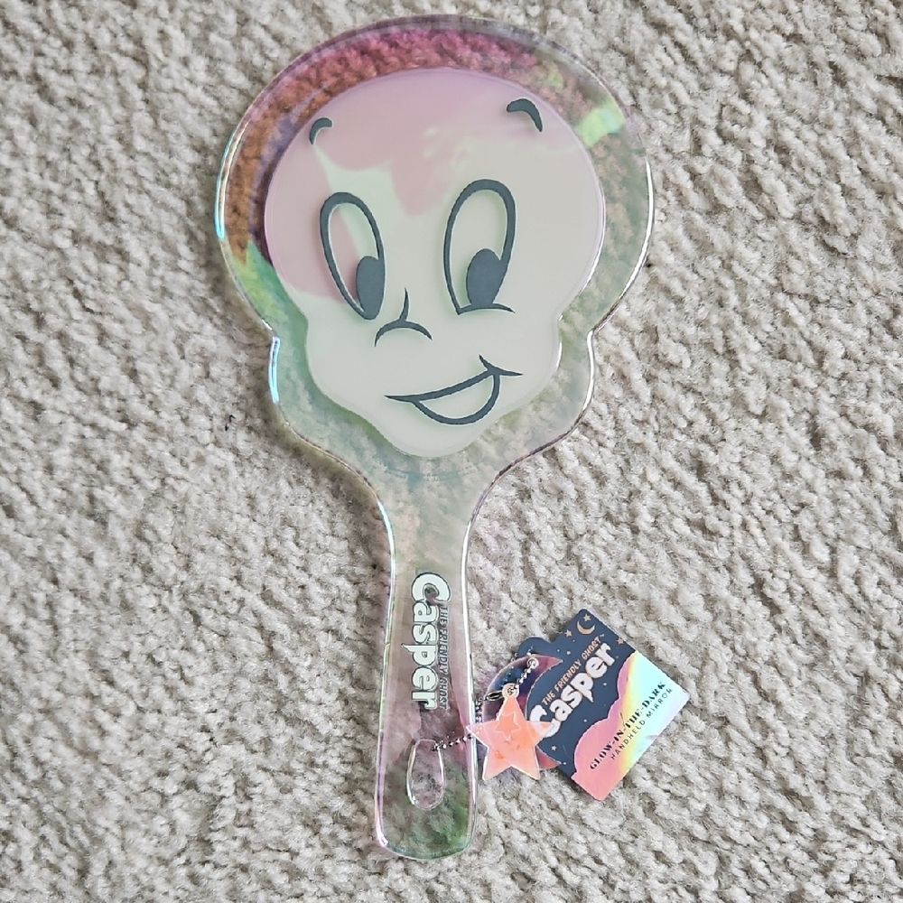 Casper Handheld Mirror with Iridescent Finish